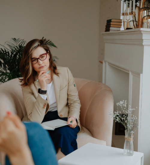therapist in session with a client